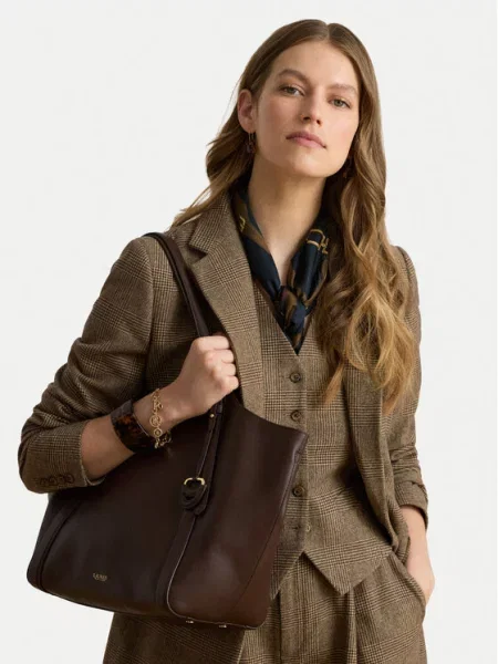 Lauren Ralph Lauren Shopper torba TASHA tamno smeđa