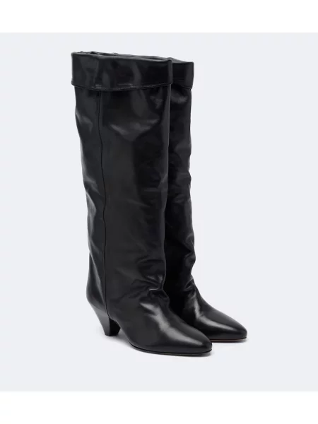 Cizme Isabel Marant din piele drapate negru