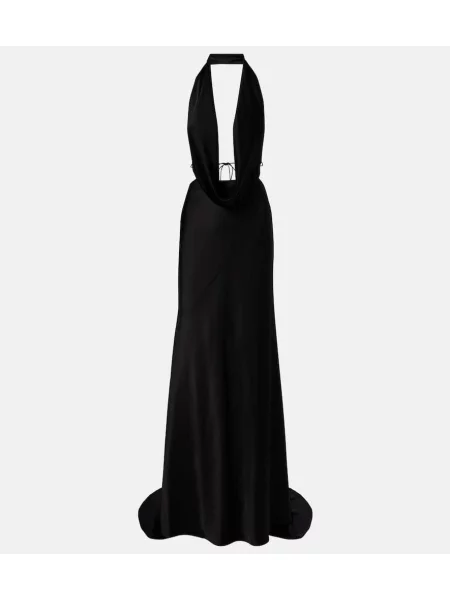 Rochie Alex Perry din satin cu gât halter negru