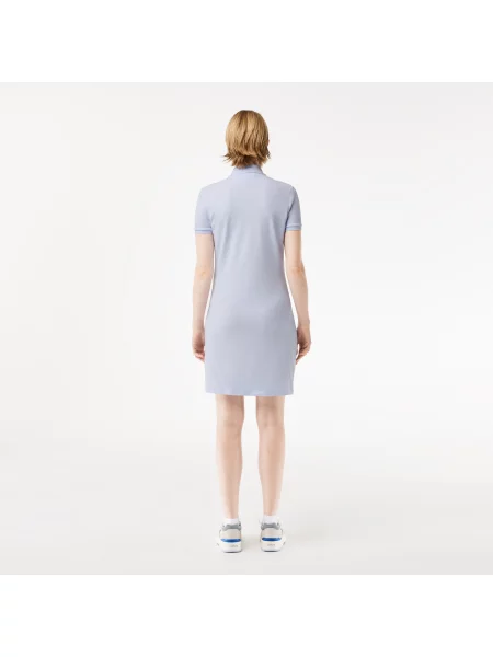 Lacoste Sukienka Polo Z Elastycznej Bawełny Piki niebieski
