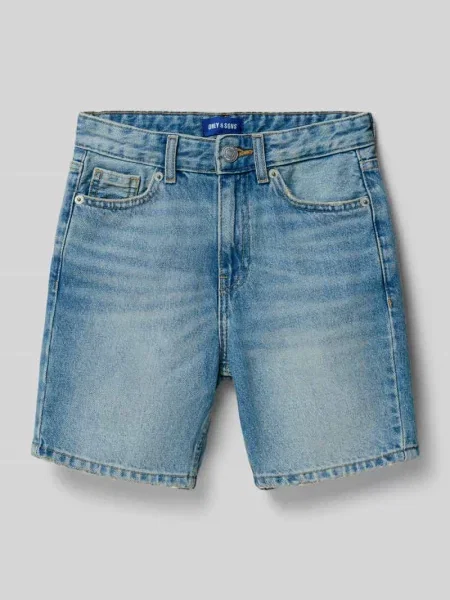 Szorty jeansowe z prostymi nogawkami z czystej bawełny model EDGE' Only & Sons niebieskie
