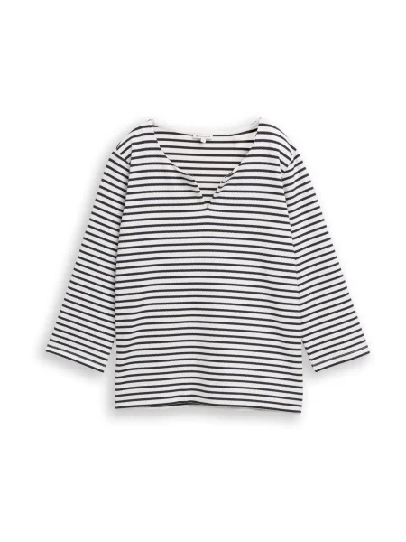 TOM TAILOR Tricou albastru marin alb