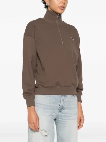 Pulover Maison Kitsune cu autograf maro