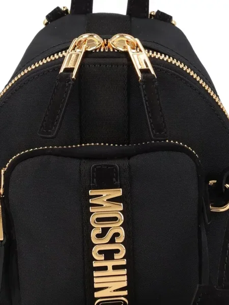 Platno ruksak Moschino s autogramom crna