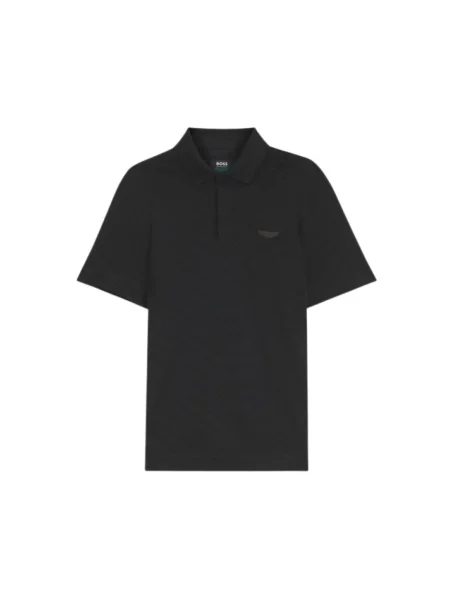 Boss Koszulka Polo Z Wzorem Żakardowym C-Prout O Kroju Regular Fit schwarz czarna