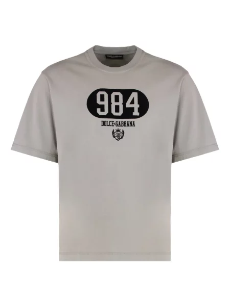 Tricou Dolce & Gabbana cu imagine cu decolteu rotund gri