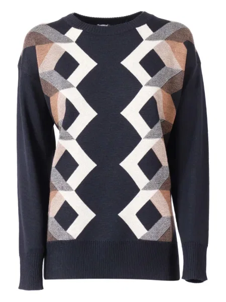 Pulover Lorena Antoniazzi cu imprimeu geometric albastru
