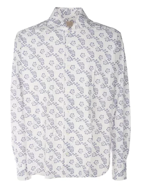 Риза 4ff на цветя с принт бяло