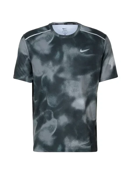 NIKE Tricou funcțional Miler gri / verde jad negru