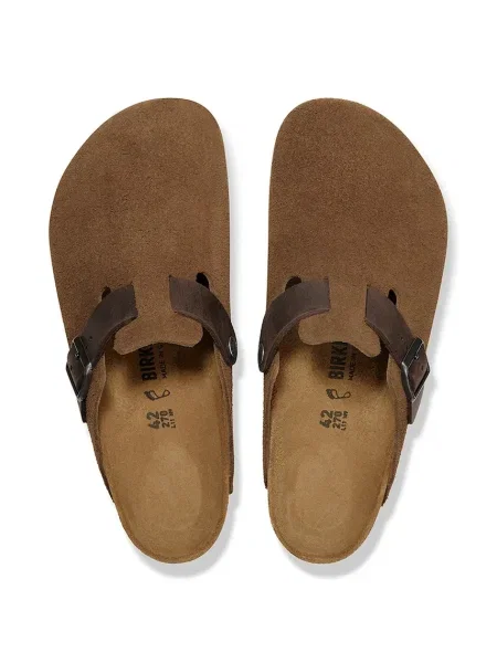 Semišové pantofle Birkenstock Boston hnědá