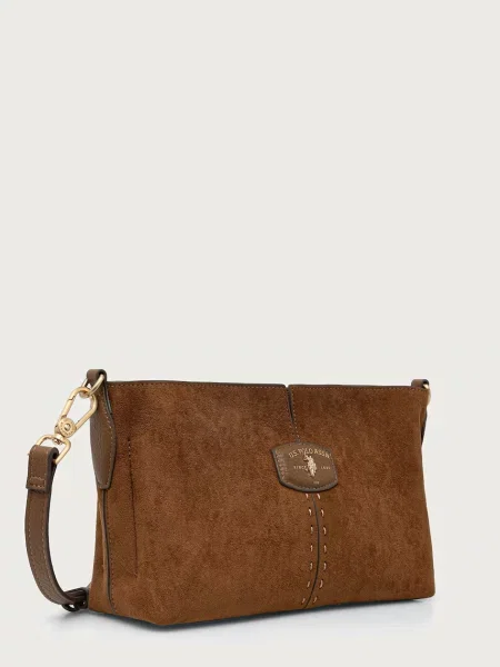 U.S. Polo Assn. geantă crossbody pentru femei cu imitație de piele CHESTNUT maro