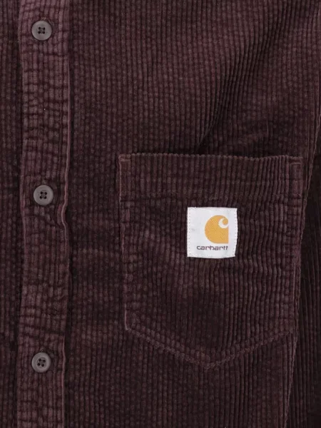 Samt košulja Carhartt Wip s autogramom smeđa