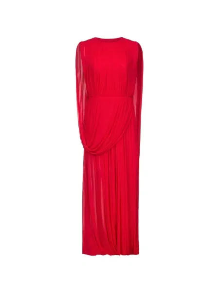 Rochie maxi Fforme asimetrică drapată roșu