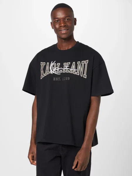 Karl Kani Tricou gri / negru alb