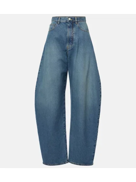 Jeansy Alaïa z wysoką talią niebieskie