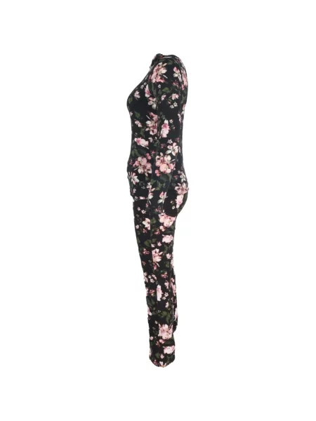 Pantaloni Erdem cu model floral cu imagine negru