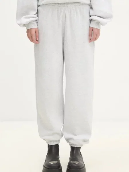 Rotate pantaloni de trening din melanj gri