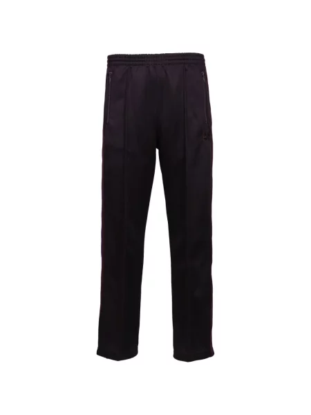 Pantaloni Needles cu broderie cu dungi alergare violet