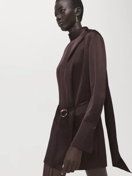 Платье мини Mango коричневое
