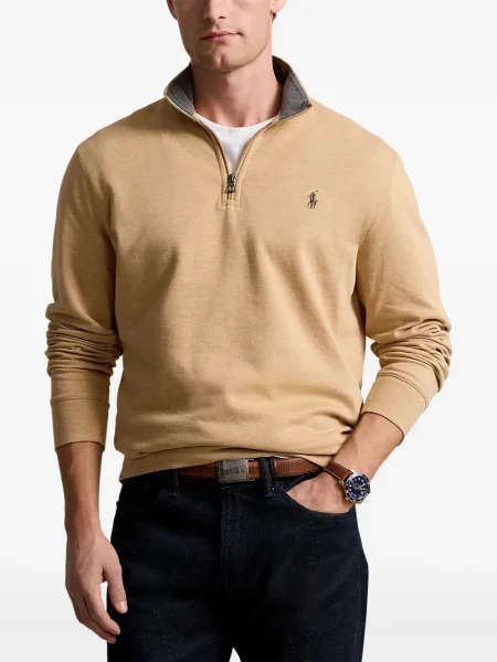 Дълго мрежеста тениска Polo Ralph Lauren с кръгло деколте зелено