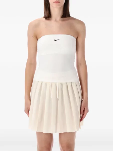 Decupat top Nike plasă cu broderie alb