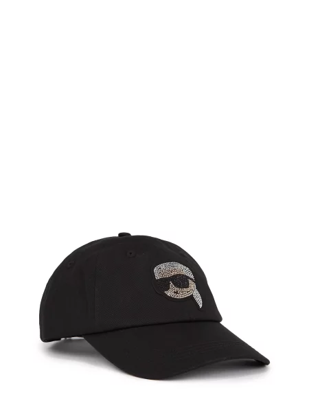 Karl Lagerfeld Čiapka Ikonik Rhinestone zlatá strieborná čierna
