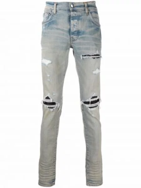 Skinny fit traperice Amiri s izrezima plava