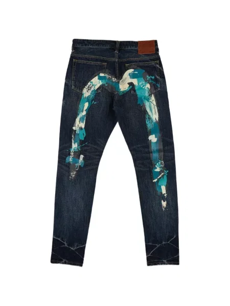 Blugi Evisu cu imagine albastru