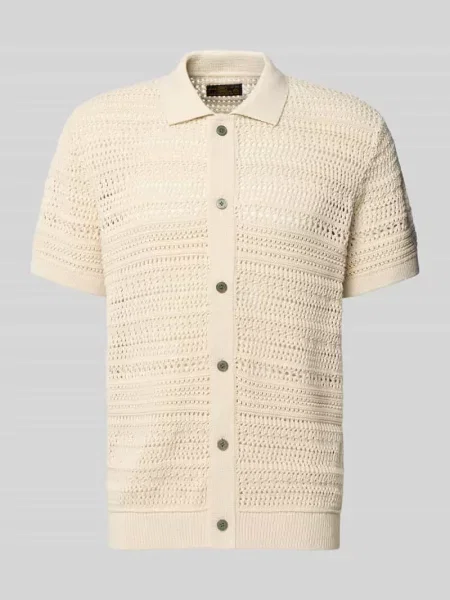 Koszula casualowa o kroju nowoczesnym w imitacji dzianiny z listwą guzikową Jack & Jones Premium beżowa