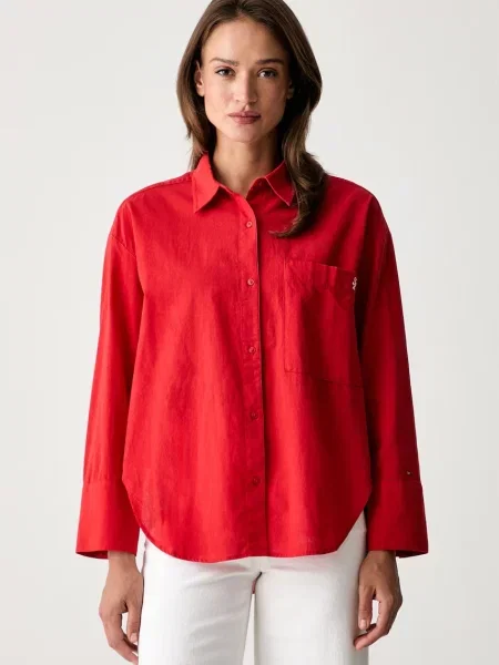 Tommy Hilfiger plážová košile červená