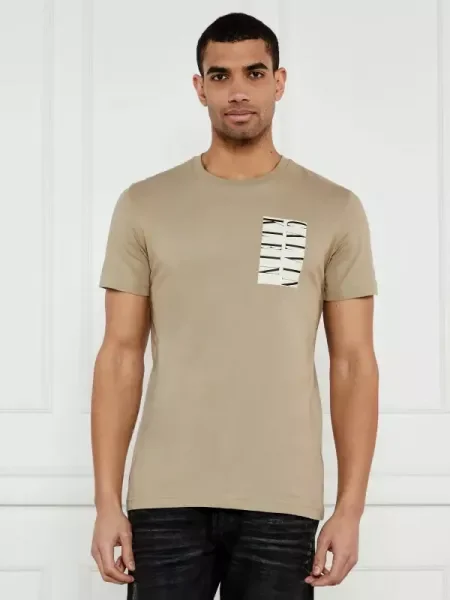 Calvin Klein Jeans Tricou SERIF BOX GRAPHIC bej