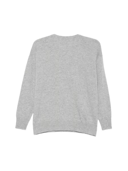 Dzianinowy sweter Le Tricot Perugia z długim rękawem szary