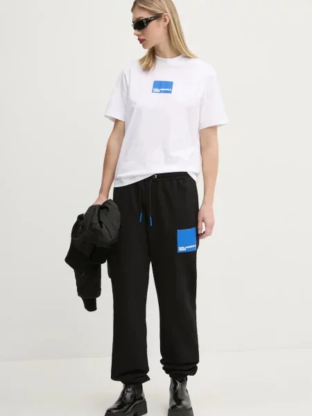 Спортивные штаны Karl Lagerfeld Jeans с принтом черные