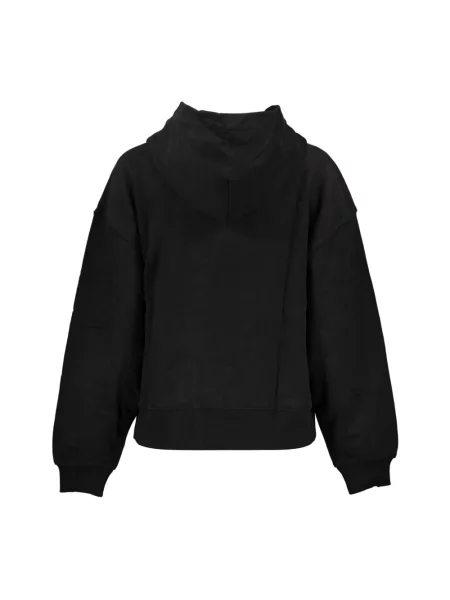 Bluza z kapturem Calvin Klein zamszowa z okrągłym noskiem czarna