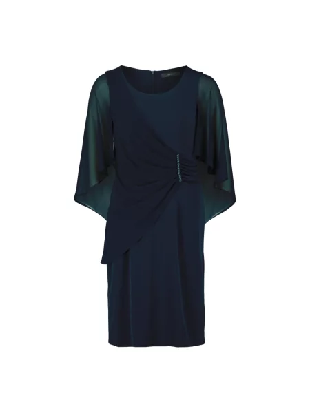 Sukienka koktajlowa o długości do kolan z okrągłym dekoltem Vera Mont niebieska