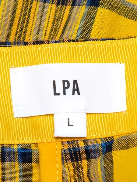 Pantaloni Lpa în carouri galben