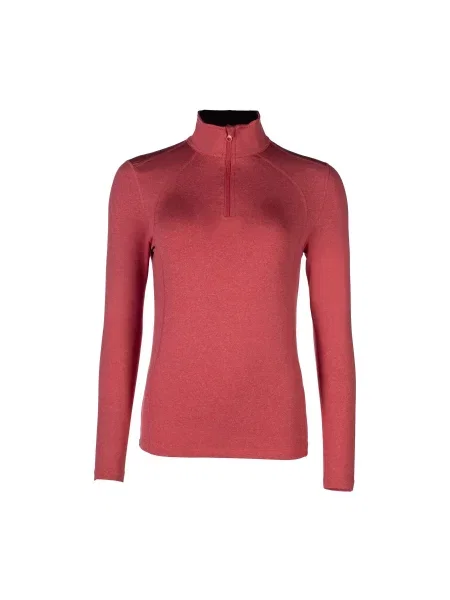 Dziewczęca koszulka jeździecka z długim rękawem HKM Essentials Winter czerwona