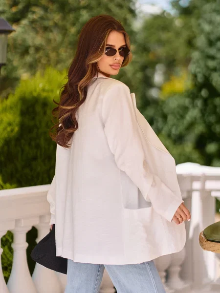 Лляний Піджак ISSA Plus молочний