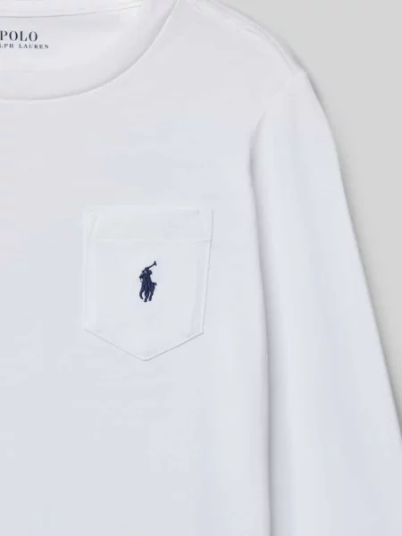 Regular Fit koszulka z długim rękawem z czystej bawełny Polo Ralph Lauren biała