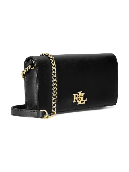 Torba na ramię z aplikacją z logo Lauren Ralph Lauren czarna