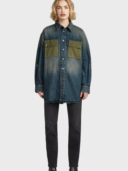 Рубашка G-star Raw синяя