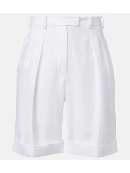 Lniane bermudy Loro Piana białe