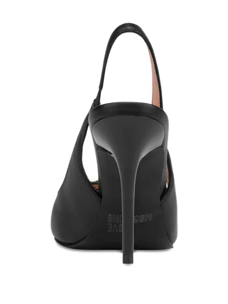 Pantofi cu toc Love Moschino din piele slingback negru