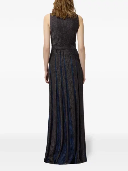 Cu centură rochie maxi Missoni maro