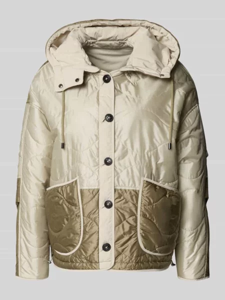 Kurtka pikowana z naszywanymi wpuszczanymi i kapturem Blonde No. 8