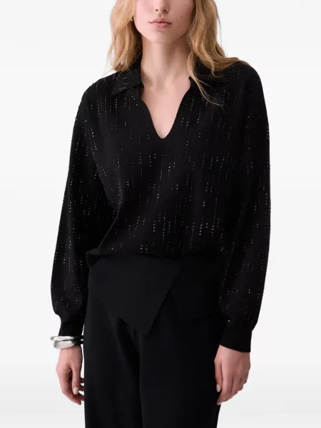 Pulover Liu Jo cu broderie negru