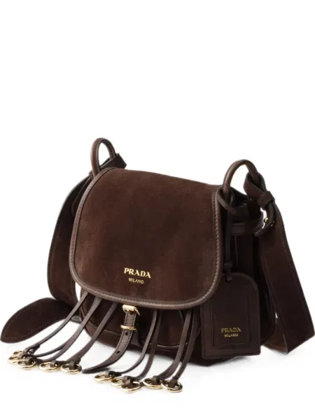 Geantă Prada din piele de căprioară maro