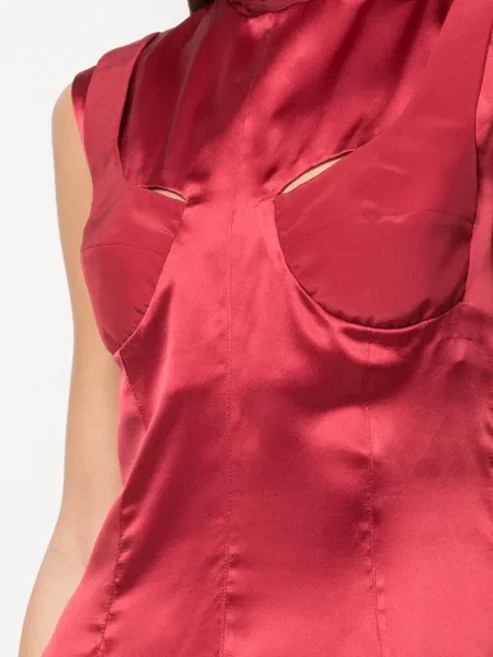 Rochie Delada de mătase de costum roșu