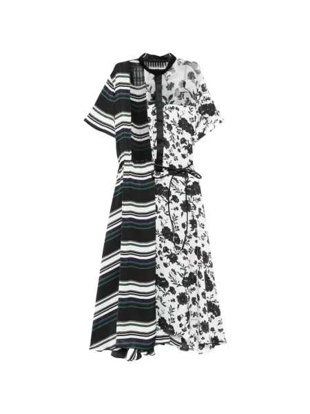 Rochie midi Sacai cu model floral cu imagine alb