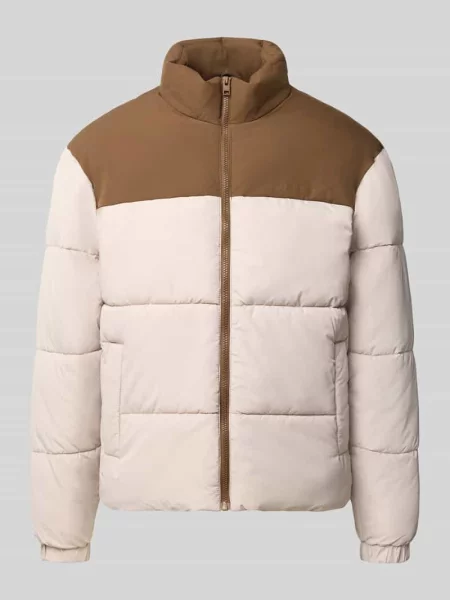 Kurtka pikowana ze stójką model RAZE' Jack & Jones beżowa